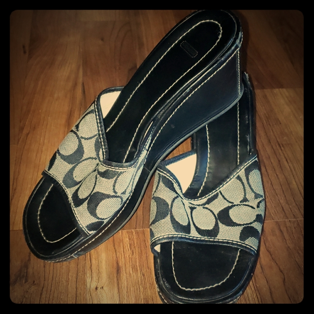 Coach Leather Wedge Heels